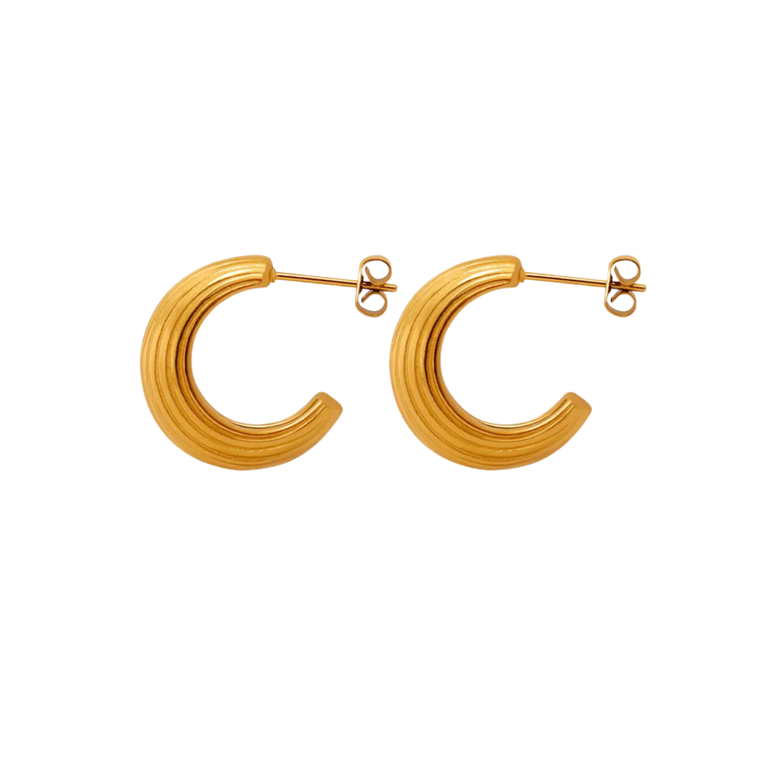 Golden Crescent Earrings
