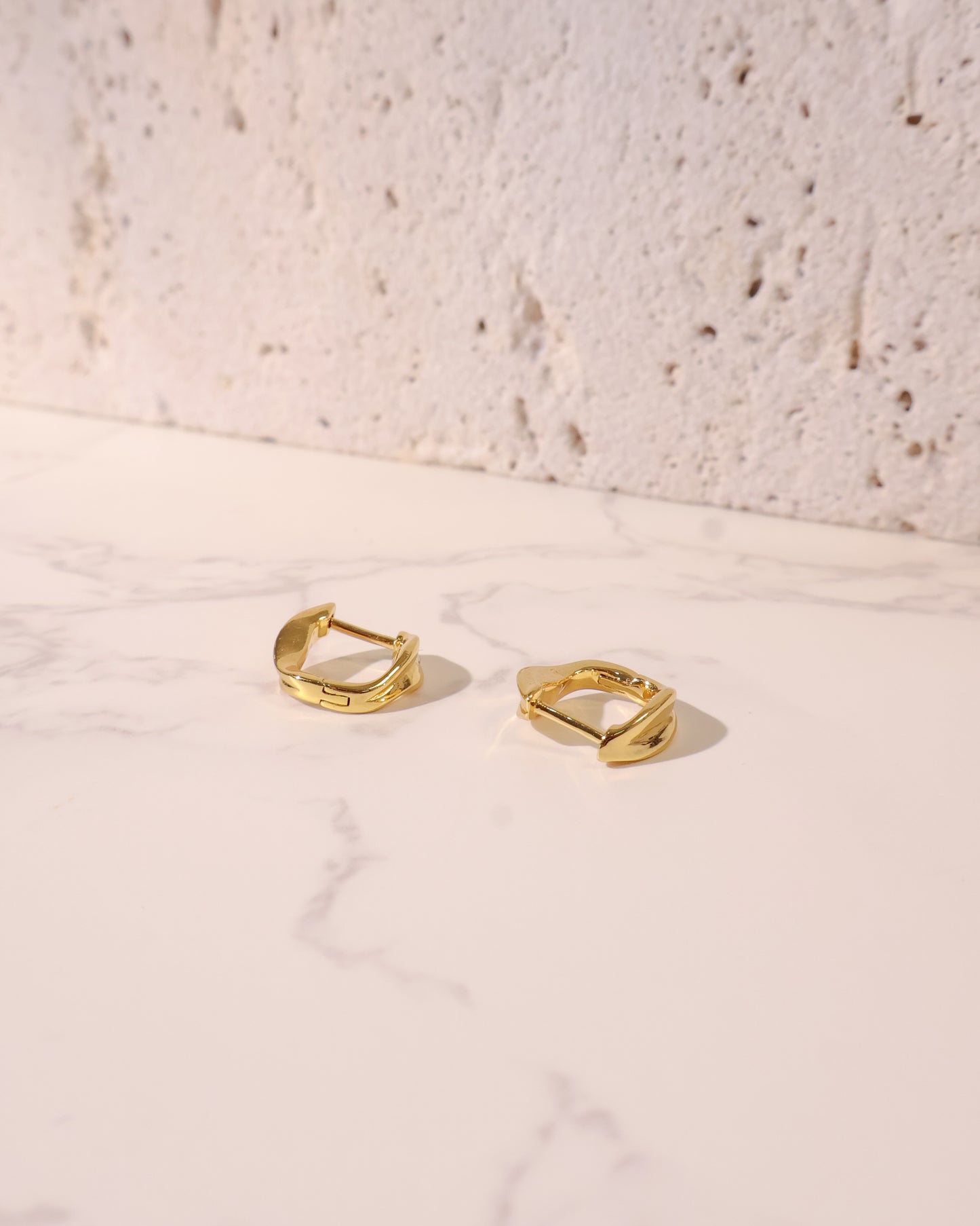 Golden Sphere Hoops