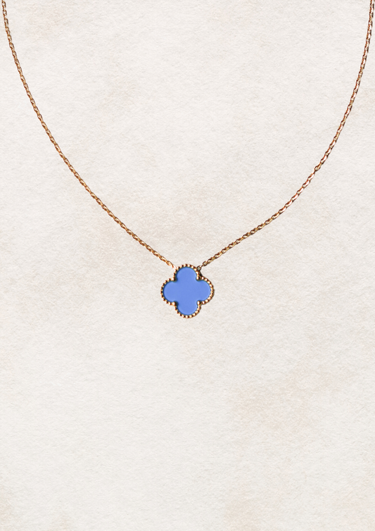 Blue Clover Necklace