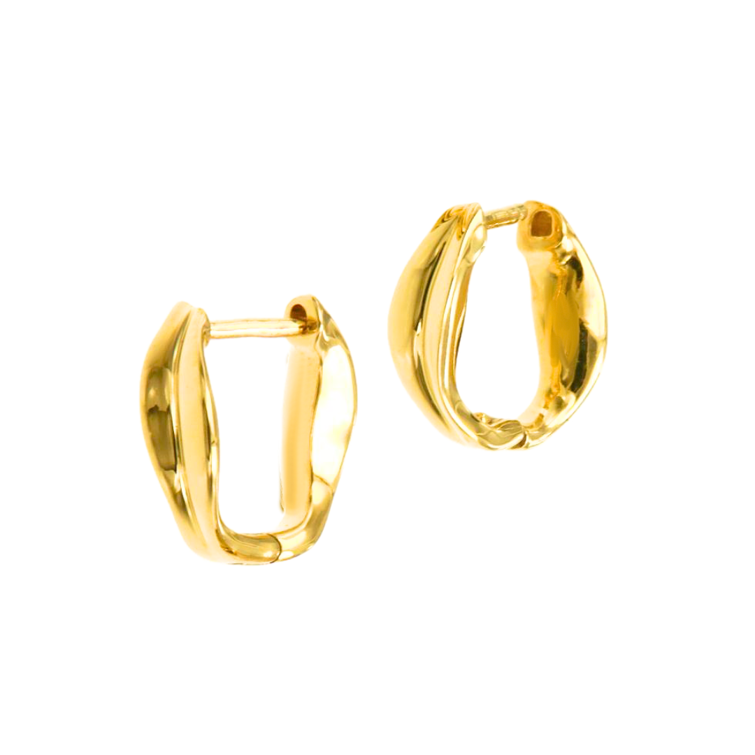 Golden Sphere Hoops