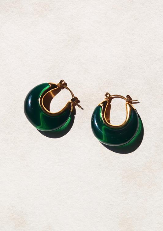 A Thousand Island Earrings Emerald