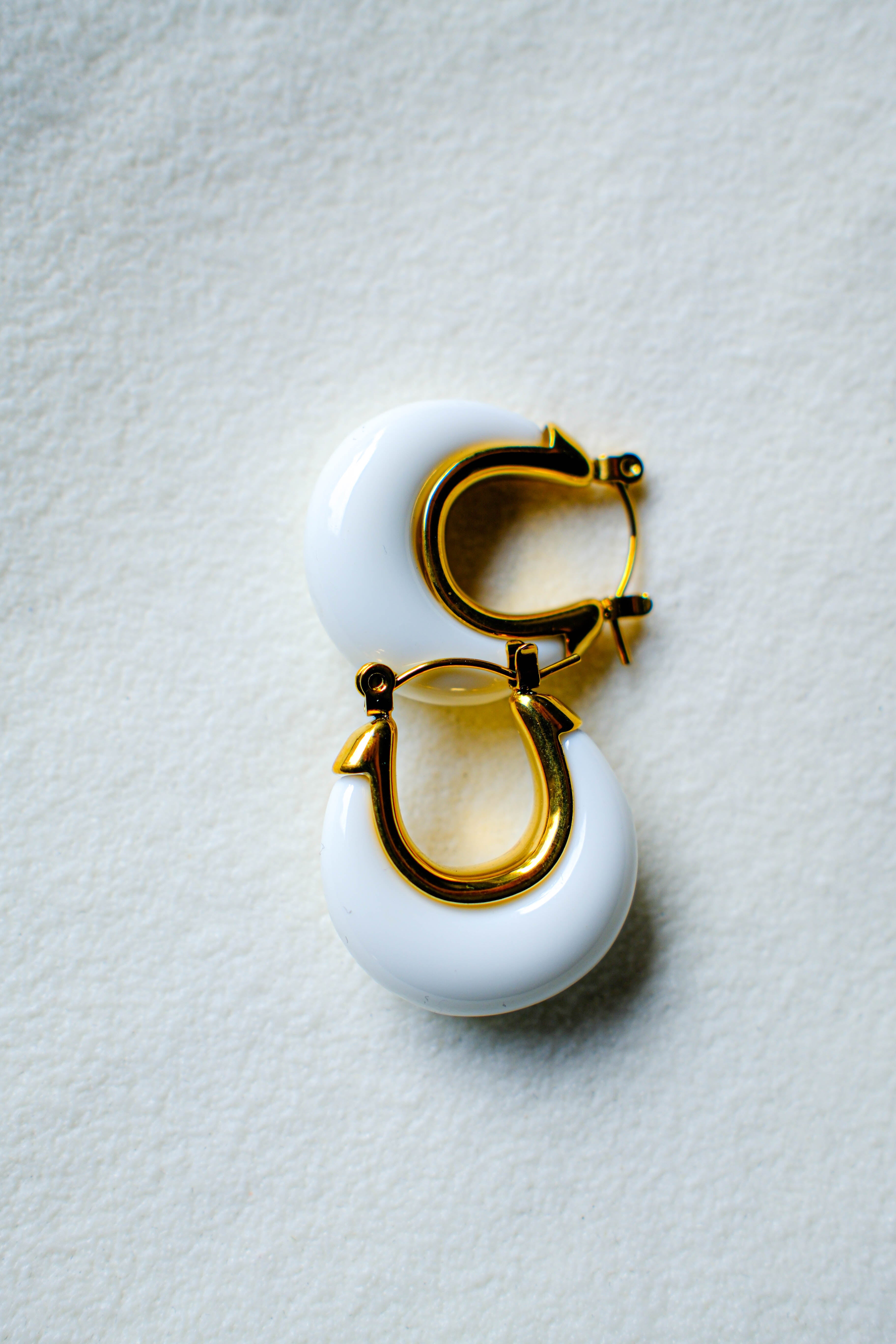 White earrings